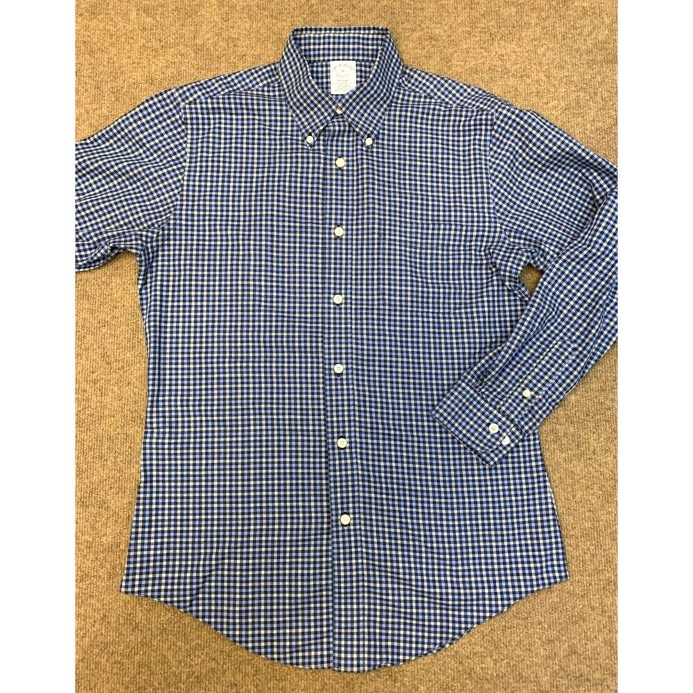Brooks Brothers 1818 Regent Fit Shirt Mens M Plaid Long Sleeve Supima Cotton